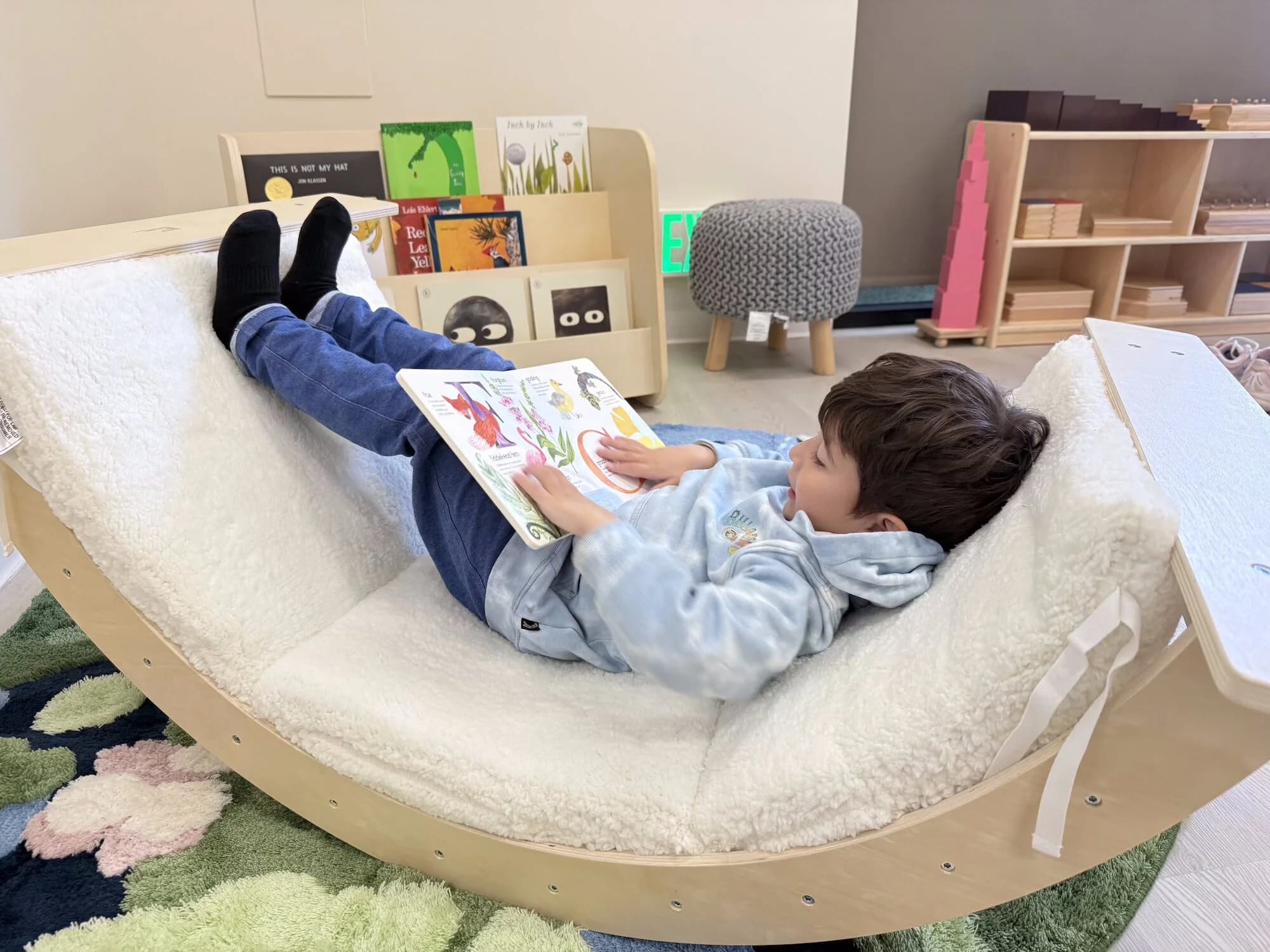 Child engaged in Montessori work at Ohana